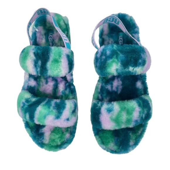 UGG Australia Oh Yeah Marble Slide Sandal Green Size 6 - Picture 5 of 13